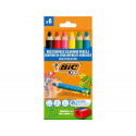 LAPICES DE COLORES BIC MULTISUPERFICIES TRIANGULARES MINA BORRABLE CAJA DE 6 UNIDADES COLORES SURTID