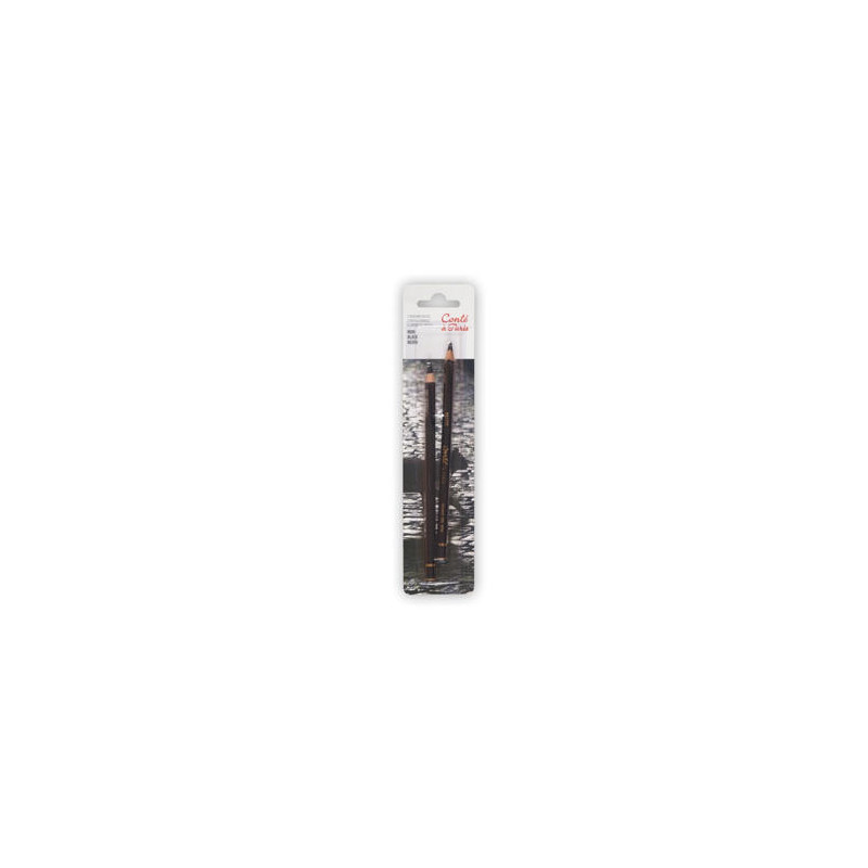 LAPIZ CONTE NEGRO PASTEL BLISTER DE 2 UNIDADES
