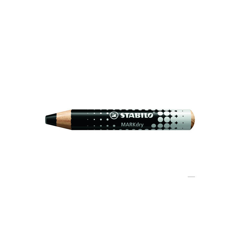 LAPIZ MARCADOR EN SECO STABILO MARKDRY PARA PIZARRA BLANCA COLOR NEGRO CAJA DE 5 UNIDADES
