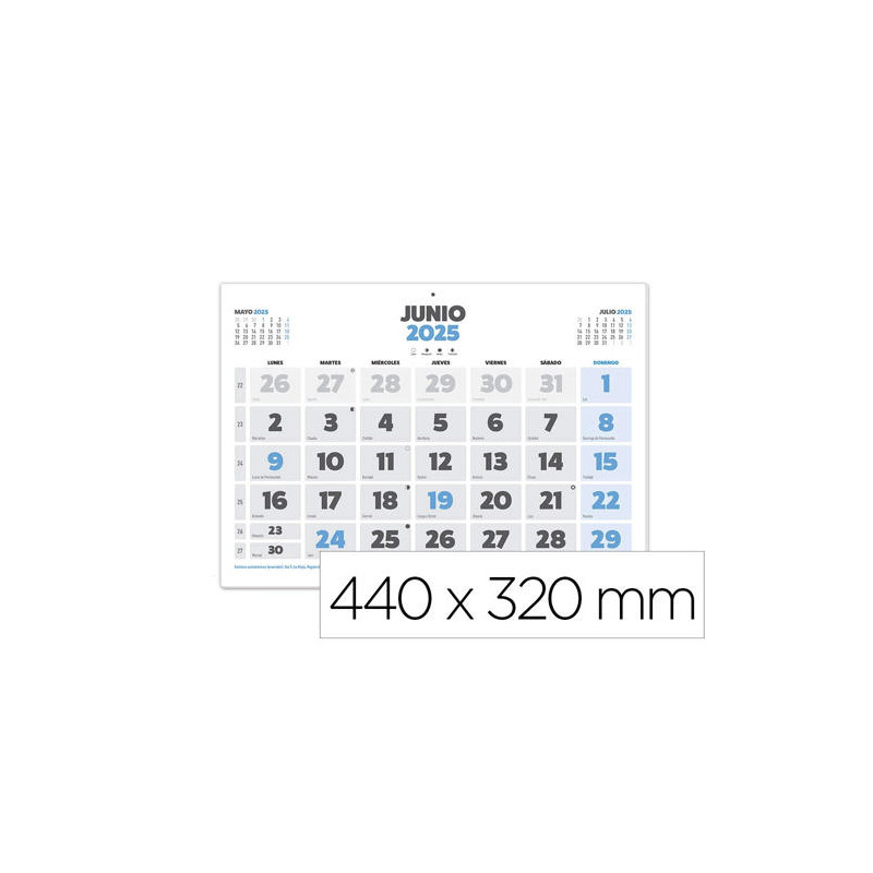CALENDARIO PARED LIDERPAPEL CLASICO 2025 LOMO ENGOMADO 44X32 CM PAPEL 128 GR
