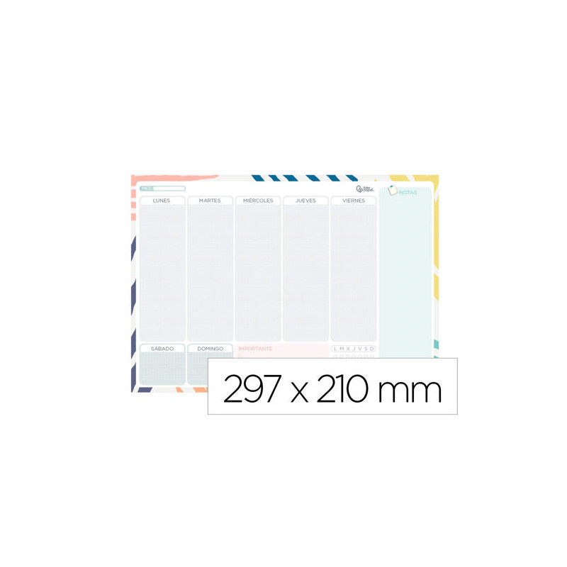 PLANNING SEMANAL LIDERPAPEL JOVEN 2025 DIN A4 CON PEGATINAS PAPEL 104 GR