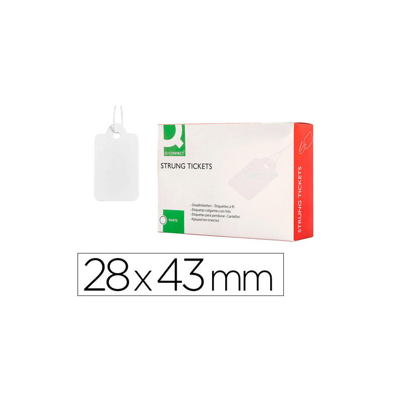 ETIQUETAS COLGANTES Q-CONNECT 28X43 MM CAJA DE 500 UNIDADES