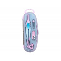 COMPAS LIDERPAPEL LOCK DEVICE CON ADAPTADOR UNIVERSAL Y TUBO DE MINAS COLOR ROSA CLARO