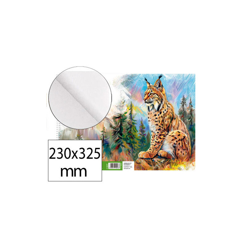 BLOC DIBUJO LIDERPAPEL ARTISTICO NATURA ESPIRAL 230X325MM 20 HOJAS 130G/M2 SIN RECUADRO PERFORADO