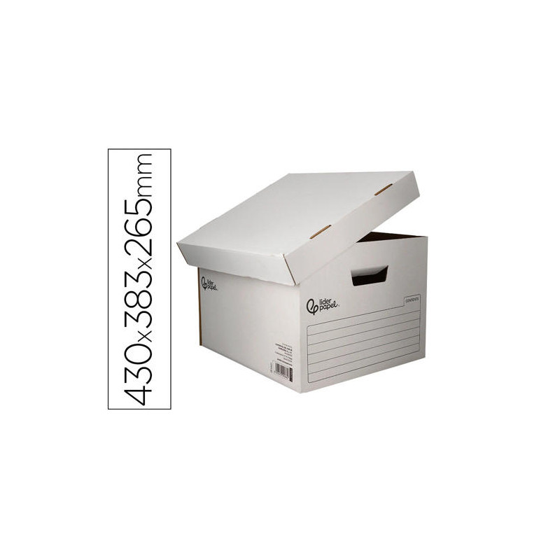 CAJON CONTENEDOR LIDERPAPEL CARTON AUTOMATICO PARA 4 CAJASARCHIVO DEFINITIVO FOLIO / 5 ARCHIVADORES 