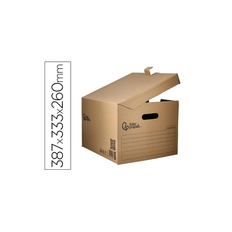 CAJON CONTENEDOR LIDERPAPEL CARTON MANUAL PARA 3 CAJAS ARCHIVO DEFINITIVO FOLIO / 3 ARCHIVADORES A-Z