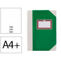 LIBRO CARTONE COSIDO FERNANDES FLECHA DIN A4+ LISO 50 HOJAS 100 GR VERDE