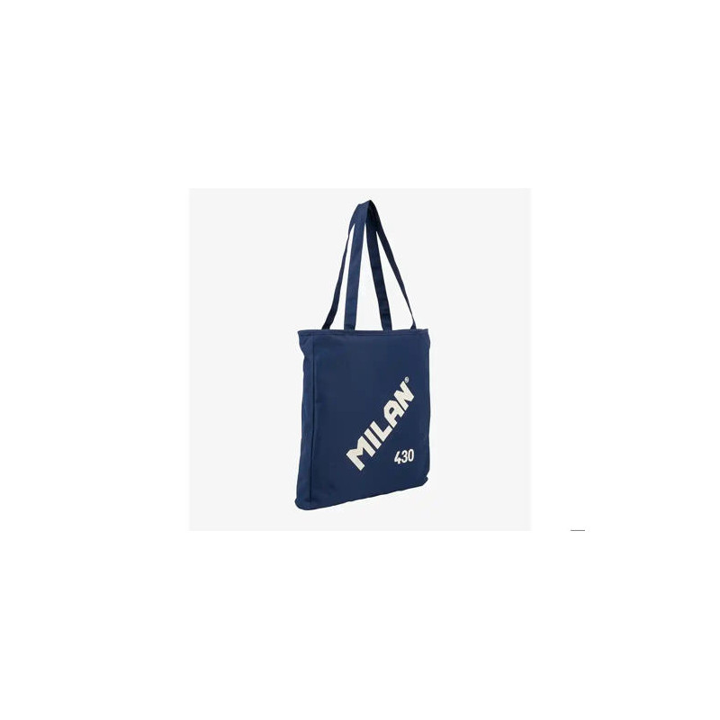 BOLSA CON ASAS MILAN TOTE BAG DOS CREMALLERAS SERIE 1918 COLOR AZUL 380X360X65 MM