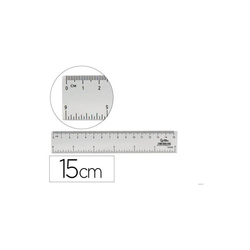 REGLA LIDERPAPEL PLASTICO CRISTAL 15 CM