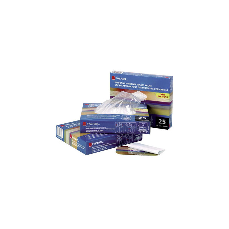 BOLSA DE RESIDUOS REXEL RECICLABLE PARA DESTRUCTORA AS3000 CAPACIDAD 175 LITROS CAJA DE 100 UNIDADES
