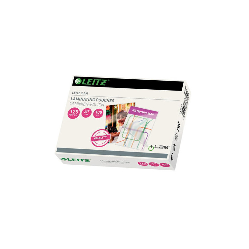 BOLSA DE PLASTIFICAR LEITZ DIN A7 125 MC CAJA DE 100 UNIDADES