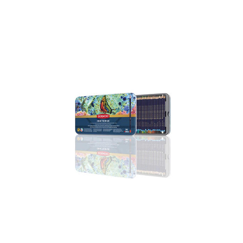 LAPICES DE COLORES DERWENT INKTENSE CAJA METALICA 36 UNIDADES COLORES SURTIDOS