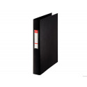 CARPETA ESSELTE 2 ANILLAS 25 MM FOLIO PLASTICO FORRADO CON TARJETERO COLOR NEGRO