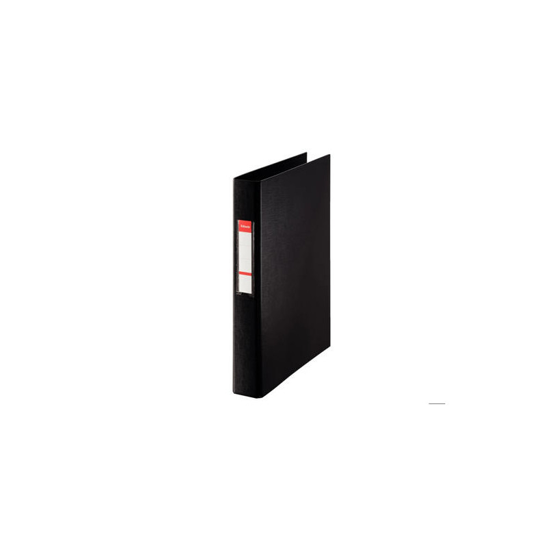 CARPETA ESSELTE 2 ANILLAS 25 MM FOLIO PLASTICO FORRADO CON TARJETERO COLOR NEGRO