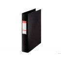 CARPETA ESSELTE 2 ANILLAS 40 MM FOLIO PLASTICO FORRADO CON TARJETERO COLOR NEGRO