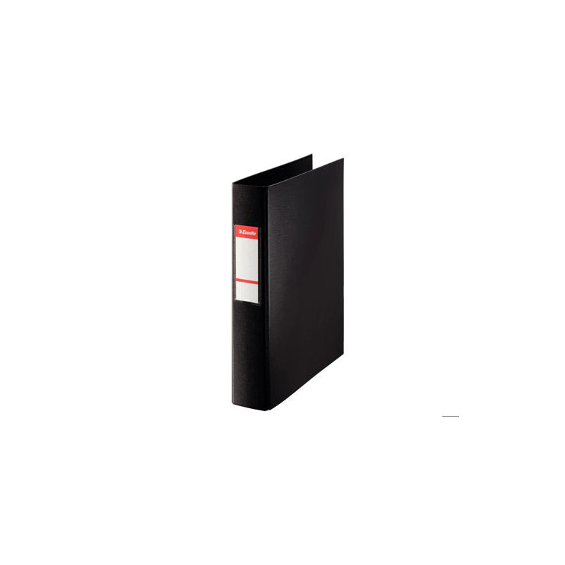 CARPETA ESSELTE 2 ANILLAS 40 MM FOLIO PLASTICO FORRADO CON TARJETERO COLOR NEGRO
