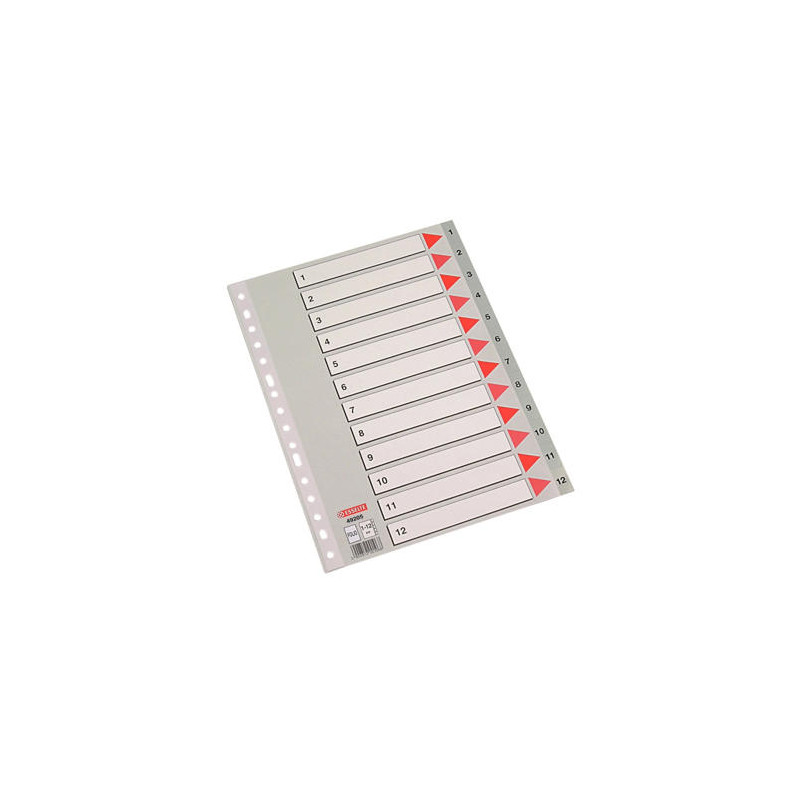 SEPARADOR NUMERICO ESSELTE PLASTICO 1-12 JUEGO DE 12 SEPARADORES FOLIO MULTITALADRO