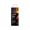ROTULADOR UNI POSCA PC-3M/4C MARCADOR DE PINTURA PUNTA CONICA 0,9-1,3 MM ESTUCHE DE 4 UNIDADES COLOR