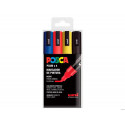 ROTULADOR UNI POSCA PC-5M/4C MARCADOR DE PINTURA PUNTA CONICA 1,8-2,5 MM ESTUCHE DE 4 UNIDADES COLOR