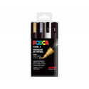 ROTULADOR UNI POSCA PC-5M/4C MARCADOR DE PINTURA PUNTA CONICA 1,8-2,5 MM GSWB ESTUCHE DE 4 UNIDADES