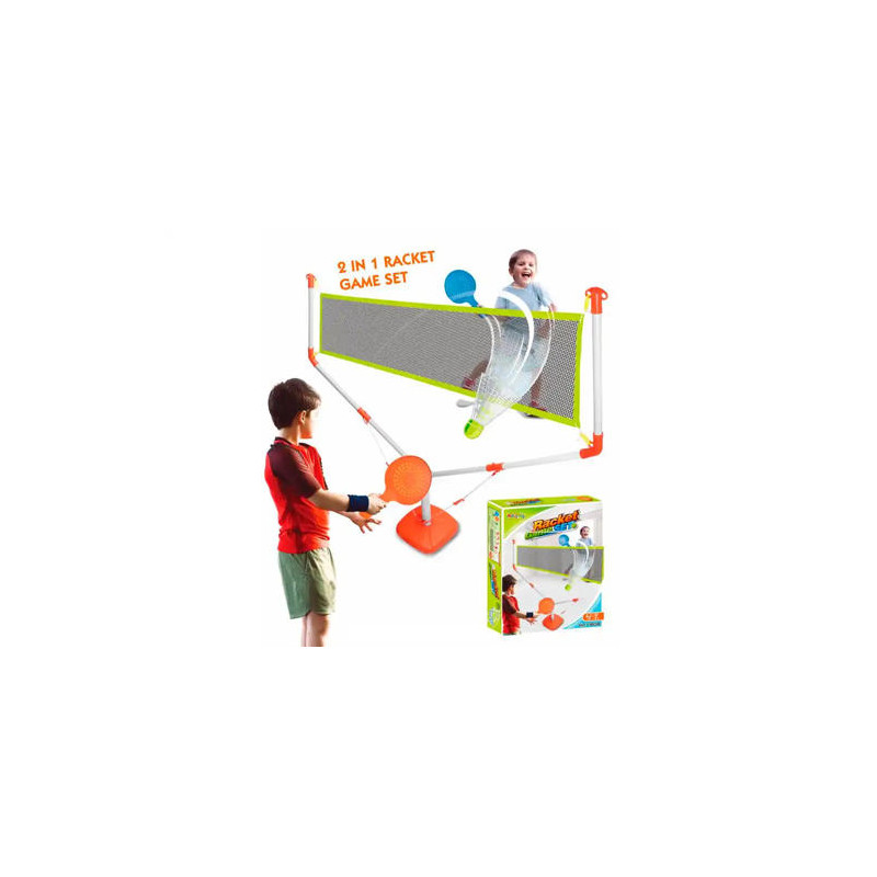 RAQUETAS KINGSPORT CON RED 2 EN 1 TENIS Y BADMINTON +3 AÑOS