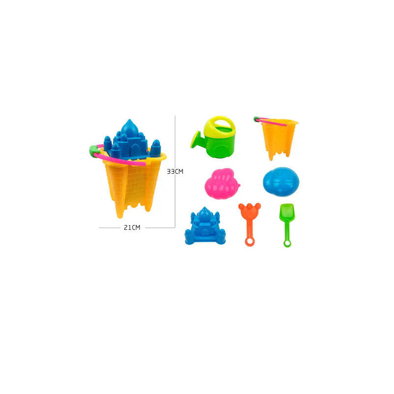 CUBO DE PLAYA AO ZHI PARA JUGAR CON LA ARENA SET 7 PIEZAS PALACIO