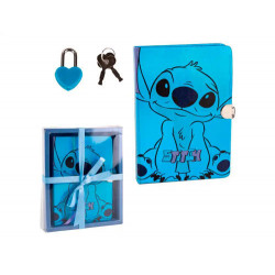 DIARIO STITCH CON CANDADO FORMA CORAZON 165X210 MM
