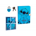 DIARIO STITCH CON CANDADO FORMA CORAZON 165X210 MM
