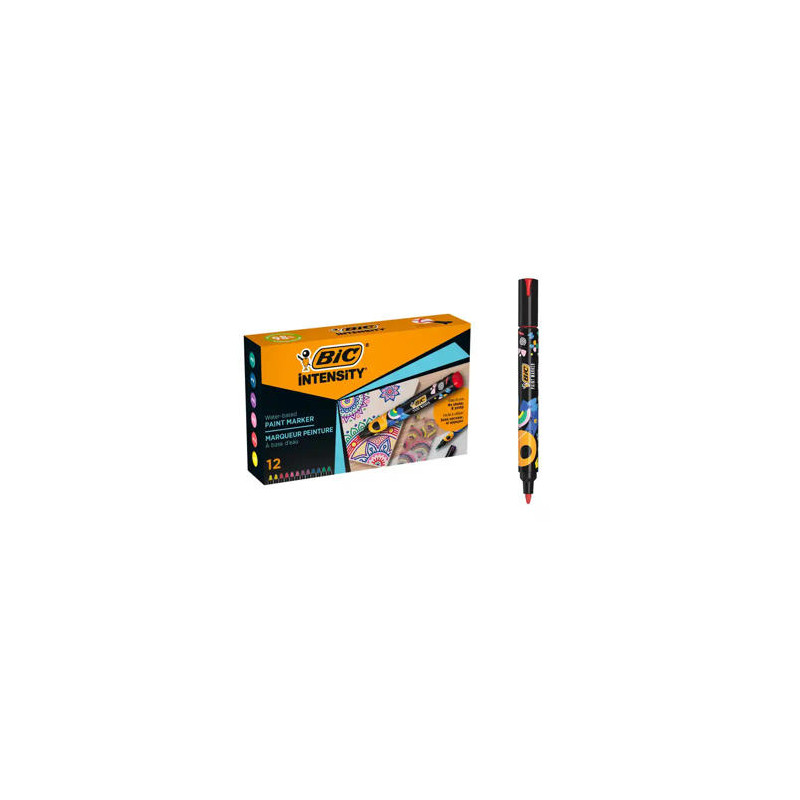 ROTULADOR BIC INTENSITY PAINT MARKER CAJA DE 12 UNIDADES COLORES SURTIDOS