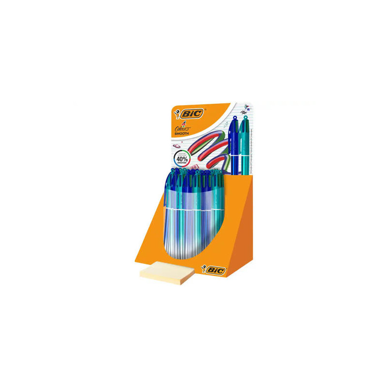 BOLIGRAFO BIC CUATRO COLORES SMOOTH GRADIENTE EXPOSITOR DE 30 UNIDADES COLORES SURTIDOS
