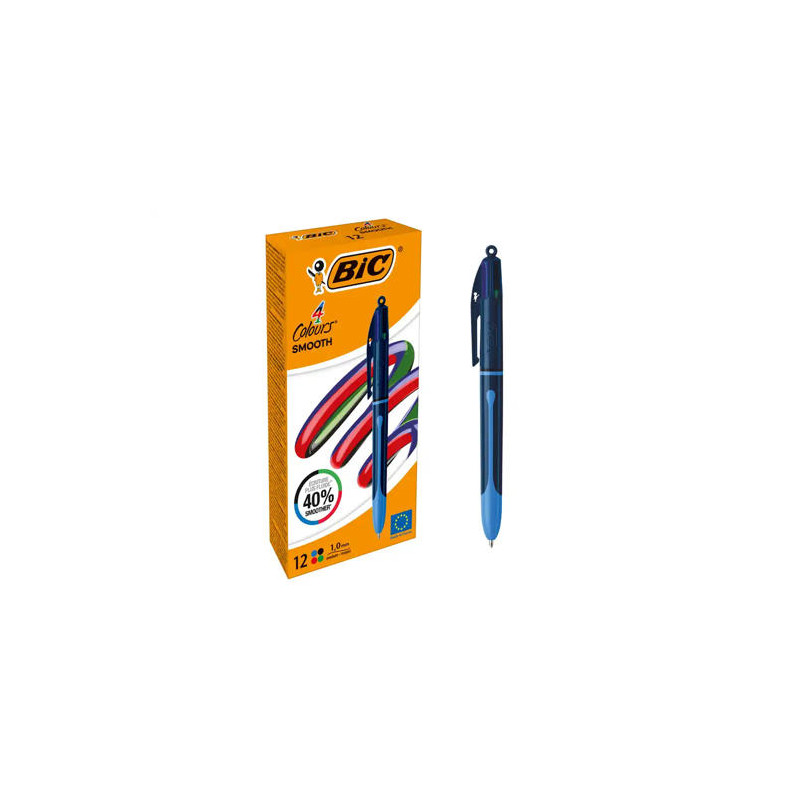 BOLIGRAFO BIC CUATRO COLORES SMOOTH DROP COLOR AZUL