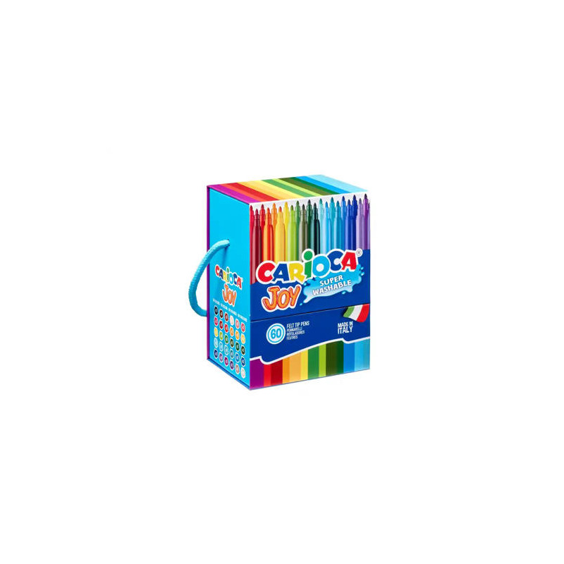 ROTULADOR CARIOCA JOY CAJA PREMIUM CON ASA 60 UNIDADES COLORES SURTIDOS