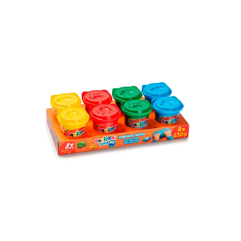 PASTA DE MODELAR CARIOCA BABY DO 150 ML CAJA DE 8 UNIDADES COLORES SURTIDOS