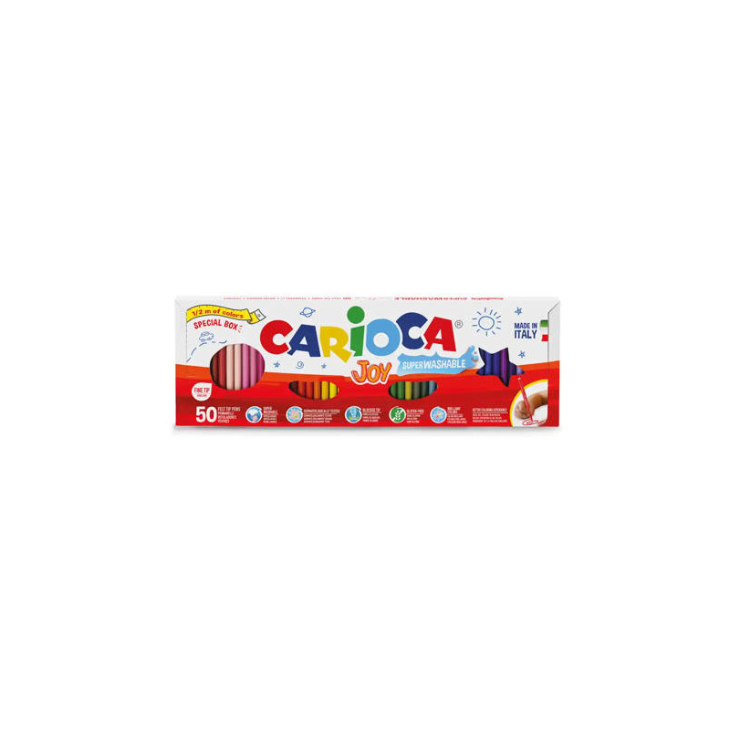 ROTULADOR CARIOCA JOY CAJA 1/2 METRO CAJA DE 50 UNIDADES COLORES SURTIDOS