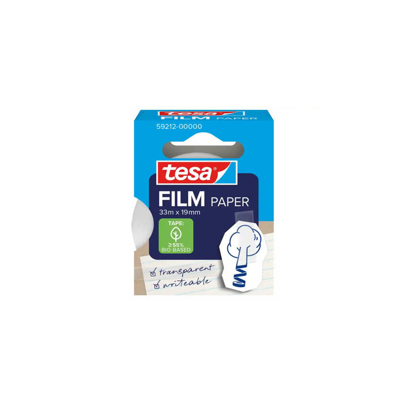 CINTA ADHESIVA TESA PAPEL TRANSPARENTE 33 MT X 19 MM