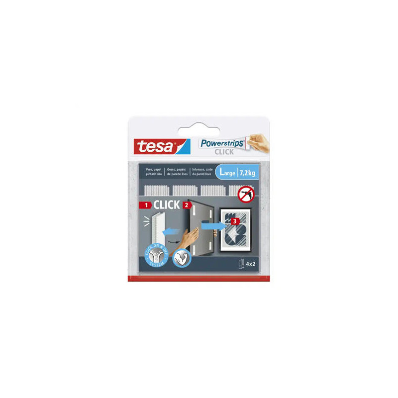 TIRA ADHESIVA TESA POWERSTRIPS CLICK HASTA 7,2 KG 4X2