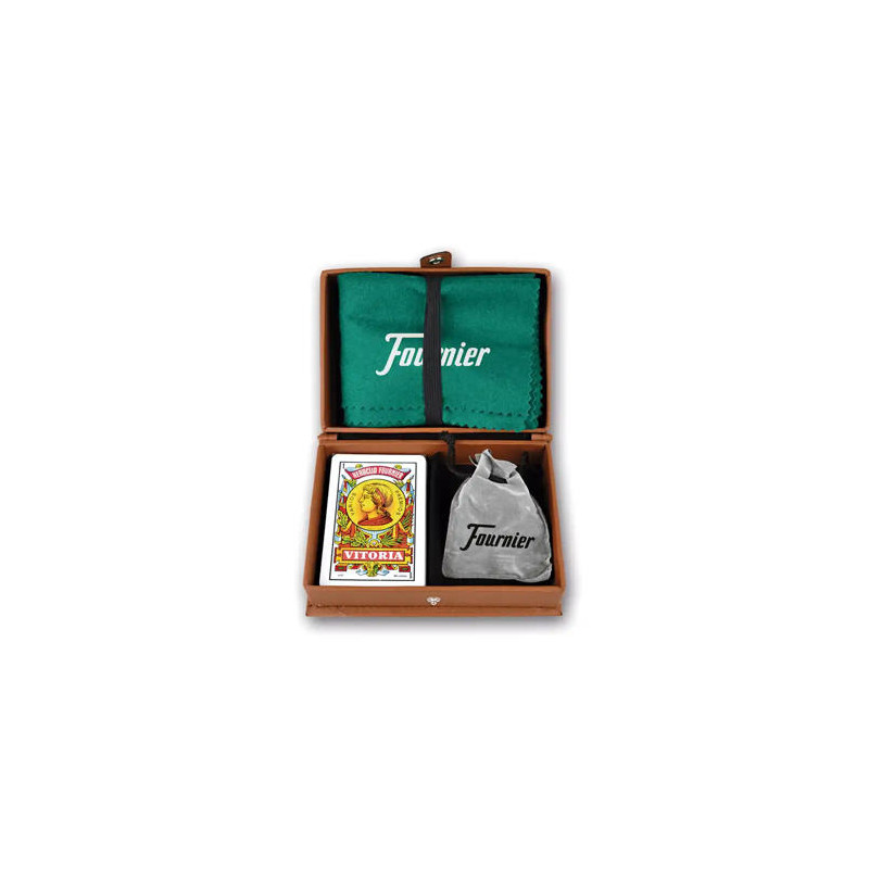 JUEGO CARTAS FOURNIER MUS DOBLE EN ESTUCHE POLIPIEL + TAPETE