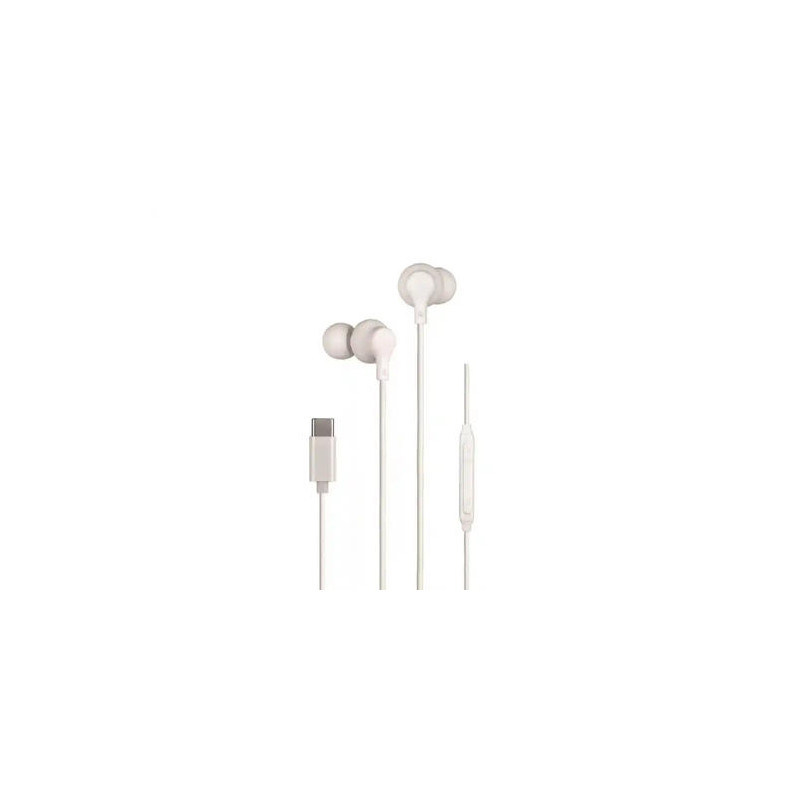 AURICULAR DAEWO IN-EAR CON MICROFONO USB TIPO-C COLOR BLANCO