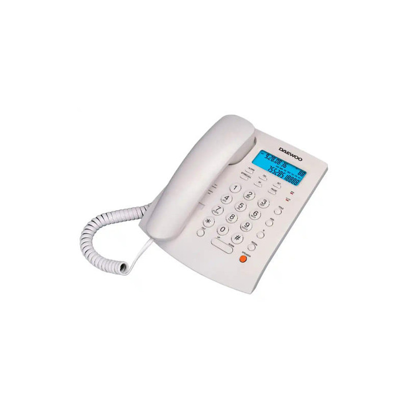 TELEFONO DAEWOO SOBREMESA PANTALLA RETROILUMINADA MANOS LIBRES COLOR BLANCO