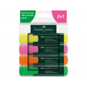 ROTULADOR FABER CASTELL NEON TXTLNR FLUORESCENTE CAJA DE 3 + 1 UNIDAD GRATIS COLORES SURTIDOS