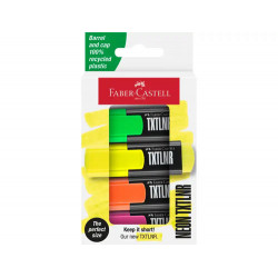 ROTULADOR FABER CASTELL NEON TXTLNR FLUORESCENTE BLISTER DE 4 UNIDADES COLORES SURTIDOS