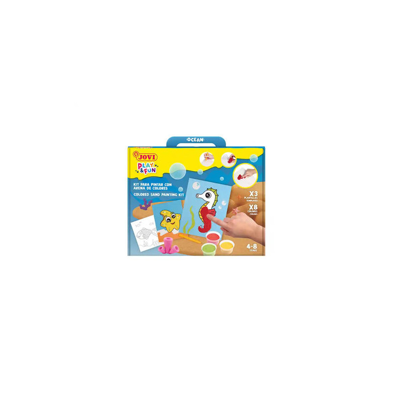 JUEGO JOVI PLAY&FUN PINTA CON ARENA DE COLORES ANIMALES MARINOS