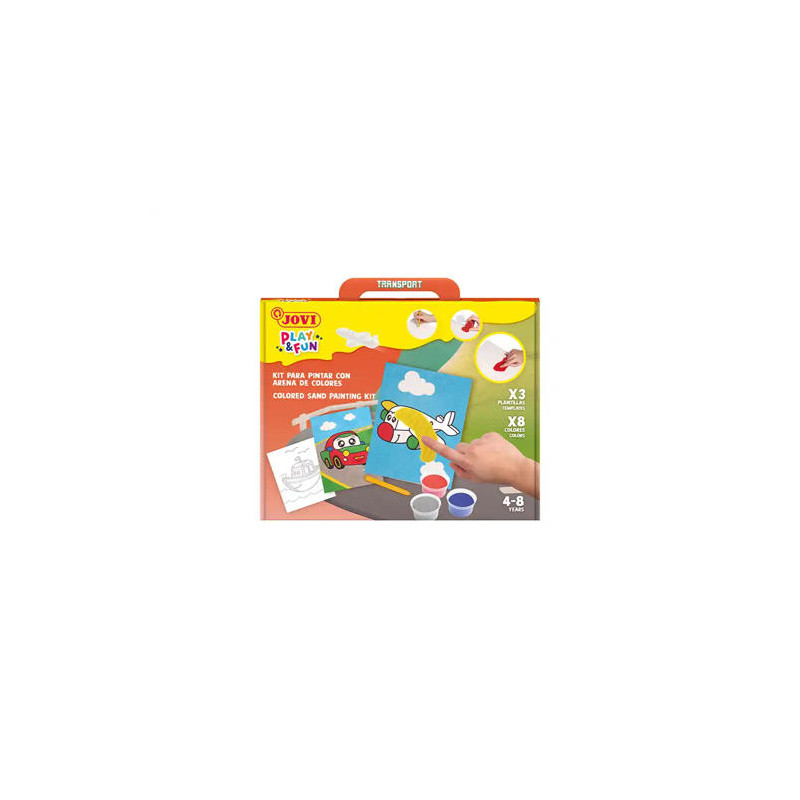 JUEGO JOVI PLAY&FUN PINTA CON ARENA DE COLORES VEHICULOS