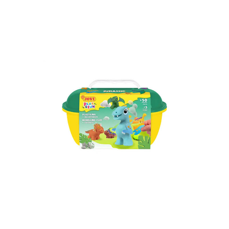 JUEGO JOVI PLAY&FUN PLASTILINA COFRE JURASSIC