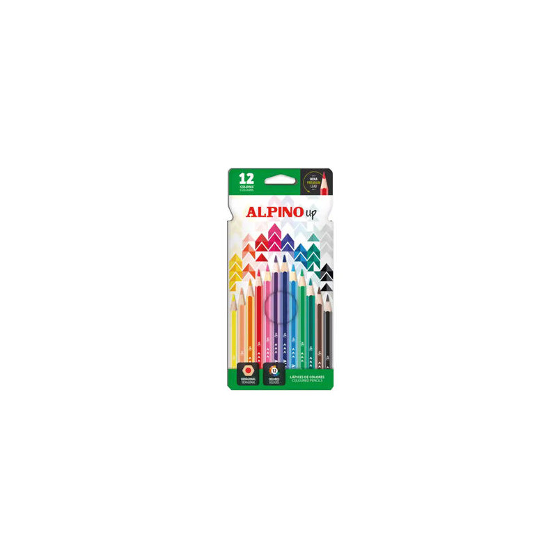 LAPICES DE COLORES ALPINO UP MINA PREMIUM CAJA DE 12 UNIDADES COLORES SURTIDOS