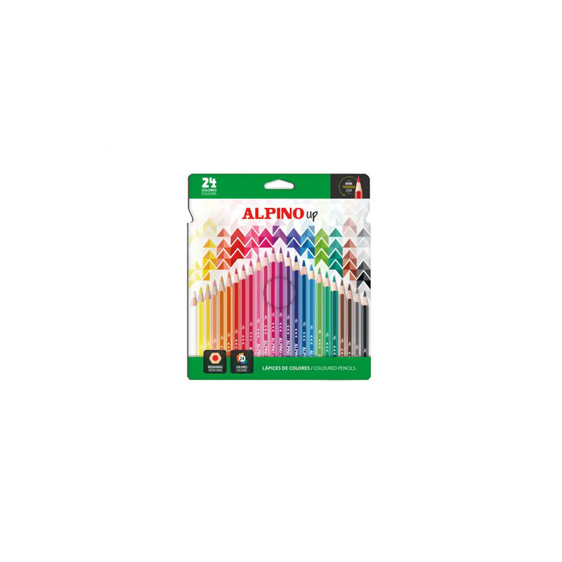 LAPICES DE COLORES ALPINO UP MINA PREMIUM CAJA DE 24 UNIDADES COLORES SURTIDOS