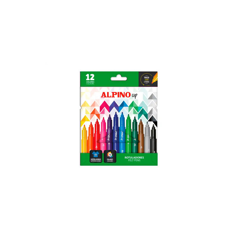 ROTULADOR ALPINO UP PUNTA 1 MM CAJA DE 12 UNIDADES COLORES SURTIDOS