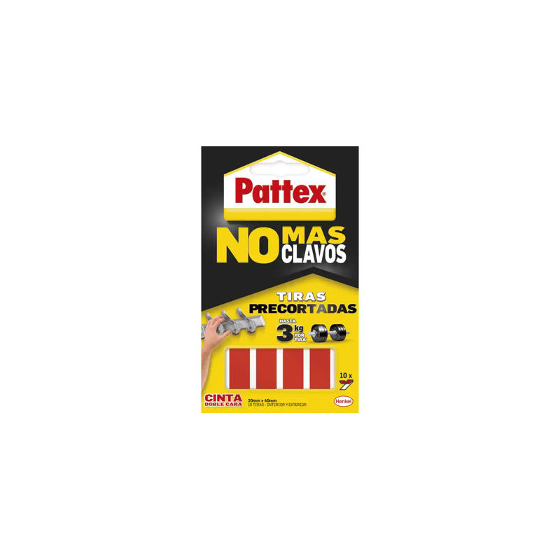 CINTA DOBLE CARA PATTEX PRECORTADA EXTRA FUERTE BLISTER DE 12 UNIDADES