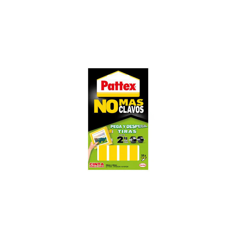 CINTA DOBLE CARA PATTEX PEGA Y DESPEGA NO MAS CLAVO BLISTER DE 10 UNIDADES