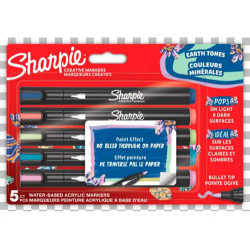 ROTULADOR SHARPIE ACRILICO EARTH TONES BLISTER DE 5 UNIDADES COLORES SURTIDOS